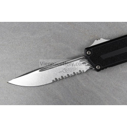 Microtech Scarab II S/E Gen III Stonewash Partial Serrated