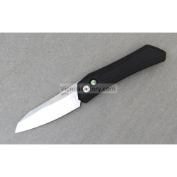 Protech Oligarch Black Aluminum Handle Abalone Push Button