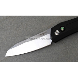 Protech Oligarch Black Aluminum Handle Abalone Push Button