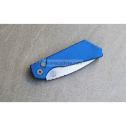 Protech Strider PT+ Auto Solid Blue Handle Stonewash Magnacut Blade