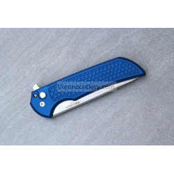 Protech Mordax Flipper Honeycomb Textured Blue Handle Stonewash