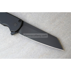 Protech Malibu Reverse Tanto Black DLC Abalone Button